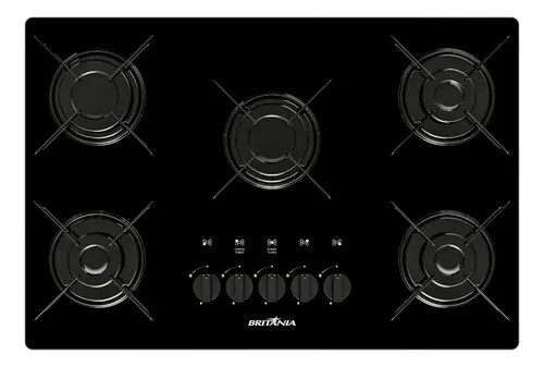 COOKTOP A GÁS BRITÂNIA BCT05A – 5 BOCAS, BIVOLT