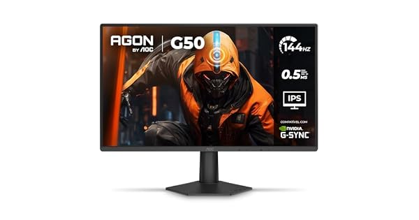MONITOR GAMER AOC AGON G50 – 24", 144HZ, 0,5MS E IPS