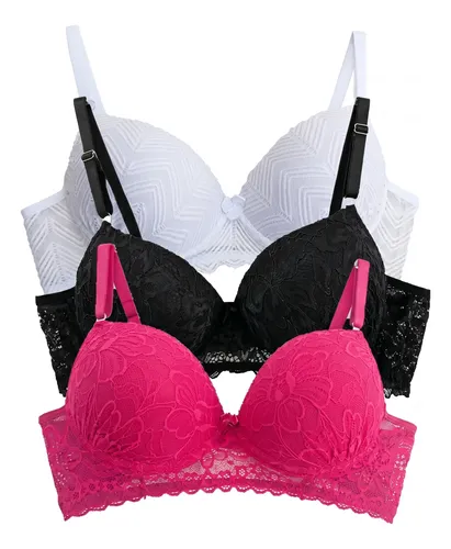 KIT 3 SUTIÃS SOUTIEN COM BOJO RENDA LUXO