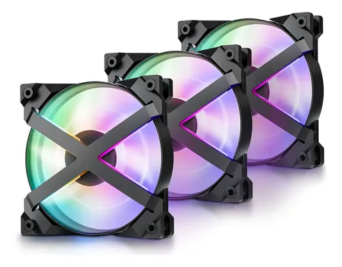 KIT COM 3 FANS GAMER DEEPCOOL MF120 GT RGB – 120 MM