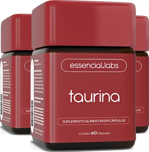 KIT COM 3 POTES DE TAURINA ESSENCIAL.LABS 1000 MG