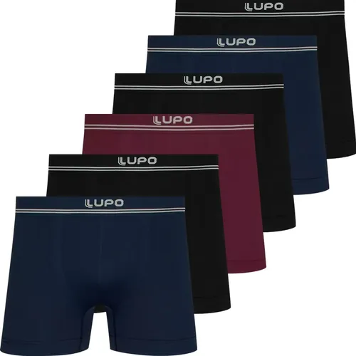 KIT 6 CUECAS BOXER LUPO — SEM COSTURA — MICROFIBRA