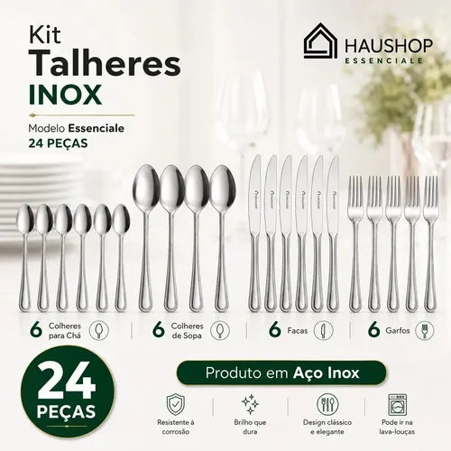 FAQUEIRO INOX HAUSHOP — 24 PEÇAS