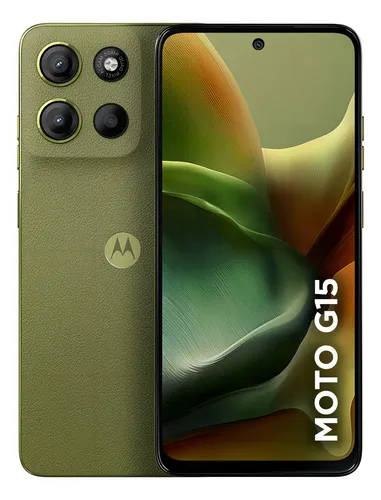 SMARTPHONE MOTOROLA MOTO G15 — 256GB — 4GB RAM + 8GB RAM BOOST — CÂMERA 50MP — VERDE