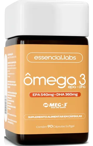 ÔMEGA 3 EPA DHA 1000MG COM SELO MEG-3® ESSENCIAL.LABS - 90 CÁPSULAS SOFTGEL