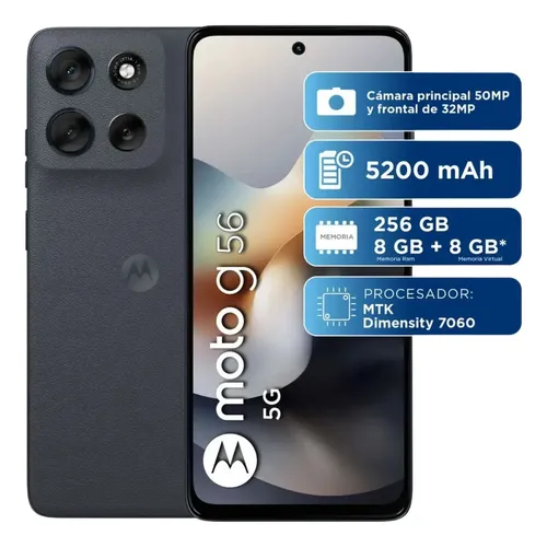 MOTOROLA MOTO G56 5G — DUAL SIM — PRETO