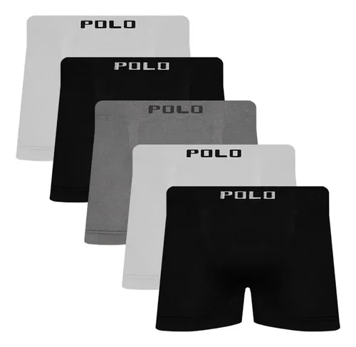 KIT COM 5 CUECAS BOXER POLO STAR MICROFIBRA SORTIDAS