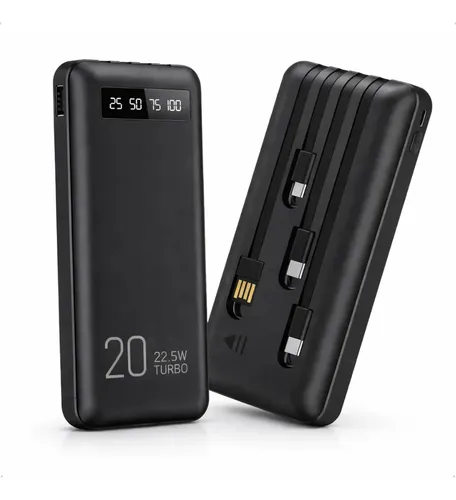 POWER BANK 20.000MAH — CARREGADOR PORTÁTIL TURBO RÁPIDO