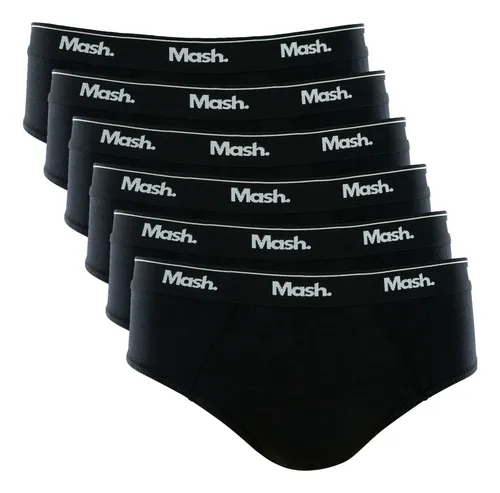 KIT 6 CUECAS MASCULINO SLIP MASH DE ALGODÃO MACIO ORIGINAL
