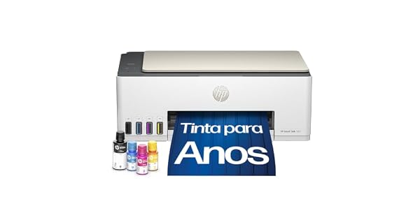 IMPRESSORA MULTIFUNCIONAL HP SMART TANK 583 TANQUE DE TINTA COLORIDA WIFI COM AUTORREPARO USB IMPRESSORA COPIADORA E SCANNER COR BRANCO 4A8D8A