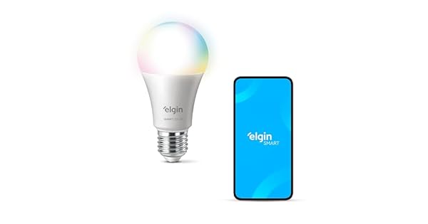 LMPADA INTELIGENTE SMART COLOR 10W ELGIN RGB WIFI COMPATVEL COM ALEXA E GOOGLE HOME