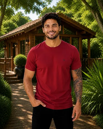 CAMISETA BÁSICA OGOCHI MASCULINA LISA TECIDO PREMIUM OFICIAL
