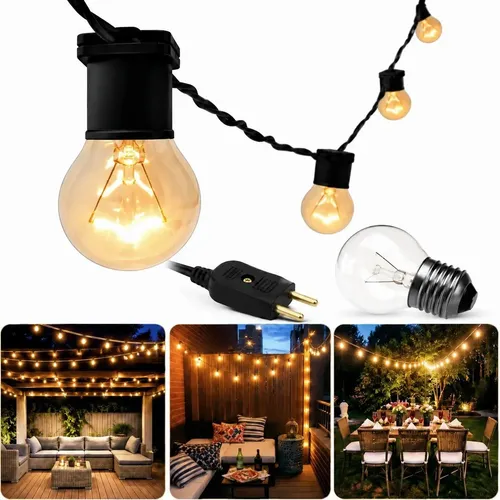 VARAL DE LUZES CORDAO FESTAO 5 MTS LAMPADAS INCLUSA